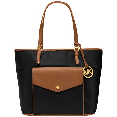 black tote michael kors|Michael Kors black nylon tote.